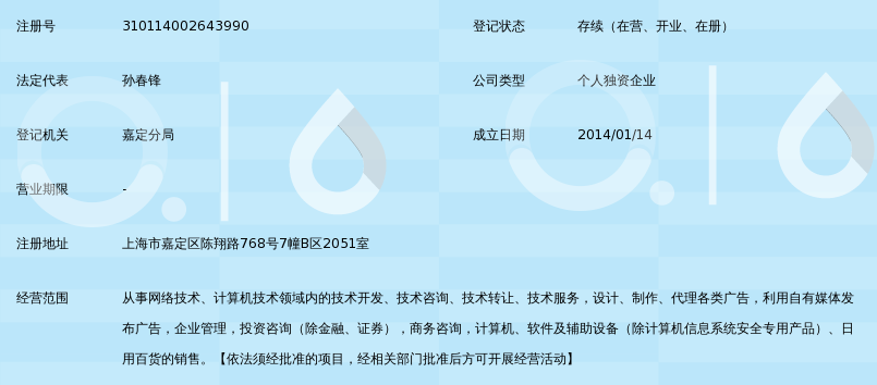 上海锋翰网络信息科技工作室